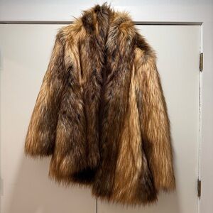 Fabulous Furs Tan and Brown Teddy Jacket